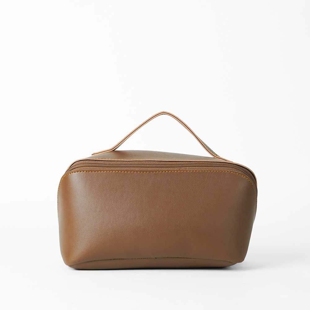 Large Capacity Travel Cosmetic Bag Brown - Image 2